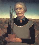 Grant Wood Woman with Plant Germany oil painting artist
